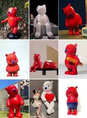 玻璃钢卡通雕塑定制人物吉祥物户外大型落地摆件公司商场模型公仔