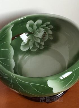 景德镇陶瓷器鱼缸聚宝盆果盘水仙和面盆收纳水盆养莲花盆水竹花盆