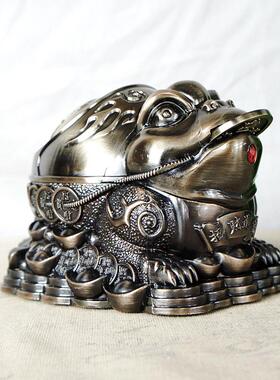 新款直销中国风金蟾烟灰缸经典个性潮流球形带盖金属多功能办公家