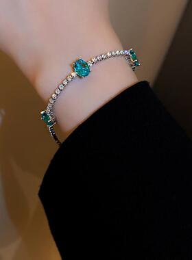 冷淡风气质锆石花朵手链可调节抽拉式手环时尚百搭新款设计感手饰