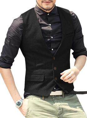 D 77447 Men's Single Button Vest 士马甲