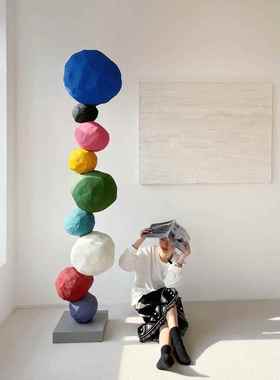 画廊艺术装置落地摆件 现代客厅玄关摆件 设计师创意装饰大型雕塑