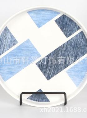 铁制钟表坐盘装饰圆盘瓷盘子支架摆盘相框时钟托架奖牌展示架子