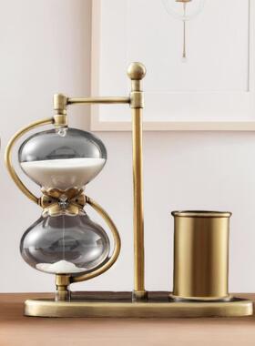 高级轻奢五金沙漏LS-11计时器创时间摆件北居欧式书房摆意件工厂