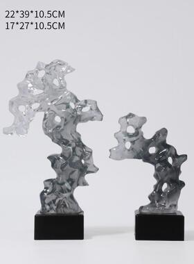 新中创意树脂抽象饰太石装摆件书房酒柜茶几酒湖店大堂软式装YH01