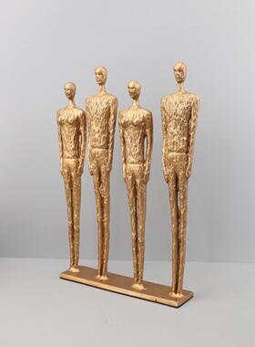 欧式创意简约铸铁四人组雕塑摆件卧室餐厅办公室客厅书房家居摆件