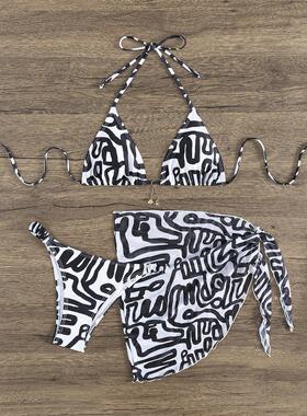 Swimsuit women's split three-point triangle bikini swimsuit