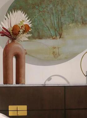 新式金几何铁艺家摆件客厅样中板间售楼部茶几ES-A6344玄关酒店居