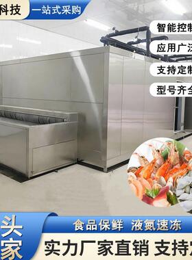 安装调试大型水饺包子隧道式速冻机鸡翅鸡腿肉制品海鲜速冻设备