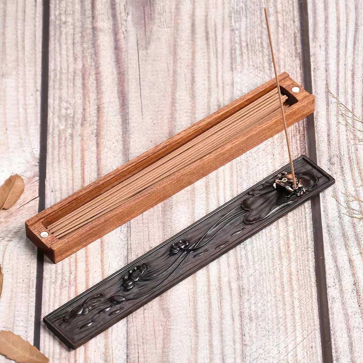 荷塘月色香插紫光檀非洲酸枝木雕刻工艺线香沉香香檀香香插香盒,淘宝优惠券,粉丝福利购,淘宝优惠卷