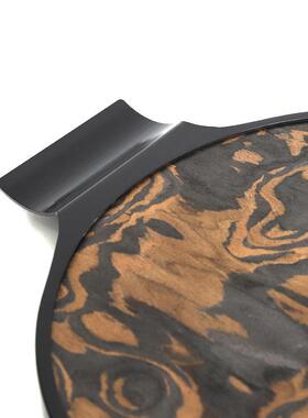 中家式复皮古现代意式托极简木盘摆件茶室书房桌面居ZAT装饰摆件