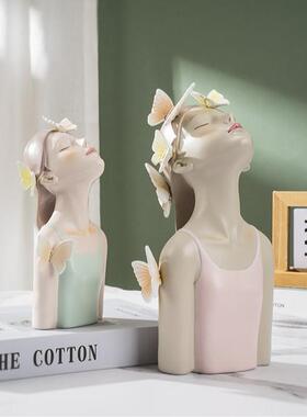 ins风 可爱仰望天使女孩树脂人物客厅卧室工艺品装饰摆件生日礼物