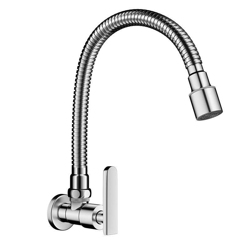 全铜入墙式单冷水龙头厨房洗菜盆洗碗池万向可旋转防溅水延伸器,淘宝优惠券,粉丝福利购,淘宝优惠卷