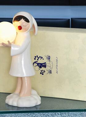 创女孩托盘钥匙收纳送关摆件玄客KLX厅家居装饰品灯饰闺蜜意礼物