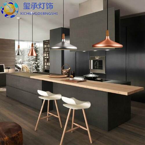 新款直销北欧单头吧台铝材吊灯现代简约创意个性客厅书房餐厅彩色 - 图1