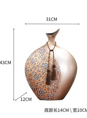 正品欧摆式陶瓷花瓶酒柜装饰品客厅柜花电视玄关入户门件美式贴摆