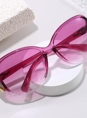 女士狐狸头太阳眼镜经典大框中老年时尚山茶花遮阳墨镜太阳镜