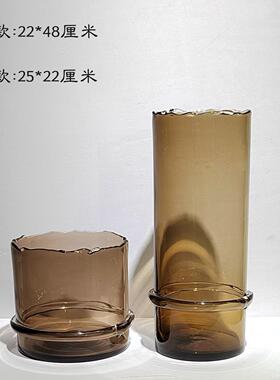现代简约厚重琉璃缠丝花瓶摆件家居样板房会客厅台面装饰摆件