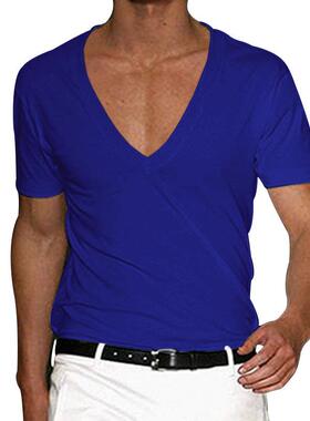 Men's T-shirt clothing men's collar plus size short