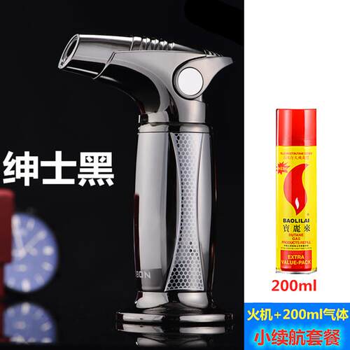 高档金属创意焦充气防艾灸打火机蓝焰直冲雪茄打火机艾点叶糖风点 - 图2