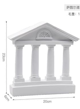 高档希腊古城神庙筑模型装饰摆件家居架客厅博古办公室建脂树雕塑