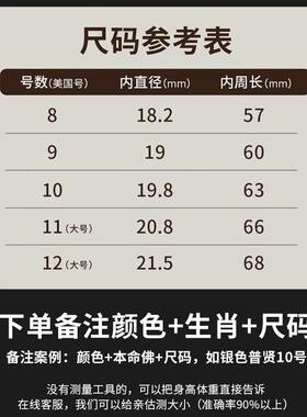 2025蛇年护身符礼物心经戒指可转动八大守护神戒指十二生肖饰品
