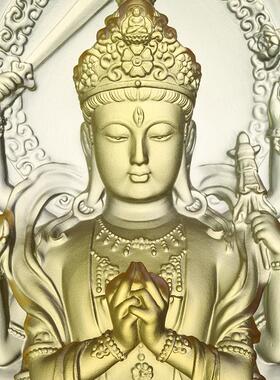 琉璃准提佛母藏传密宗贴金佛造像家居供奉佛像装饰桌面摆件