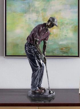 简约高尔夫运动人物树脂工艺品创意客厅家居书房书桌装饰摆件