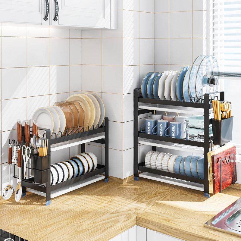 厨房碗碟收纳层架窄小型多层多功能台面置物架刀架碗筷盘碗架沥水,淘宝优惠券,粉丝福利购,淘宝优惠卷