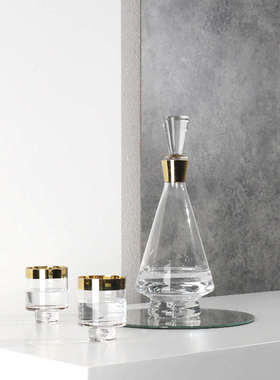 新中式创意透明玻璃酒具摆件样板间醒酒器吧台软装饰品售楼处摆设