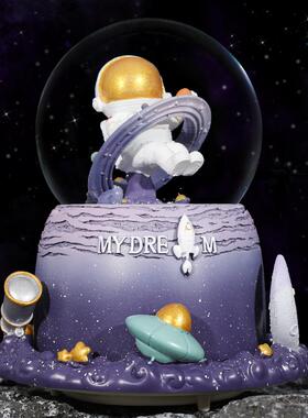 美人鱼贝壳珍珠少女心水晶球音乐盒雪花旋转飘雪八音儿童生日礼物