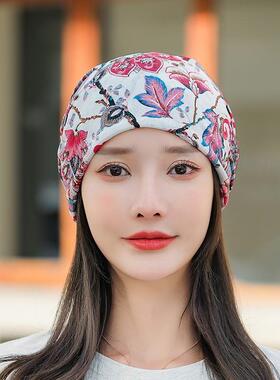 光头专用帽女春夏光头透气化疗帽薄纱巾睡帽瑜伽头巾帽月子包头帽