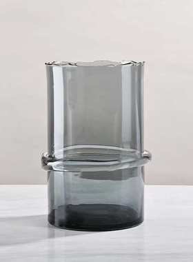 现代简约新中式轻奢不规则玻璃水培花瓶摆件样板房售楼处软装饰品