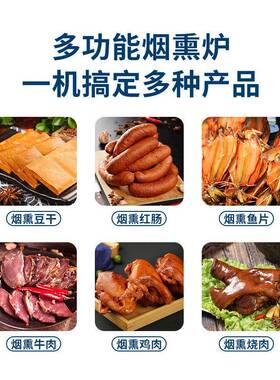 豆干烟熏炉全自动诸城烧鸡糖熏炉鸡蛋猪蹄大雁肉制品三文鱼烟熏炉