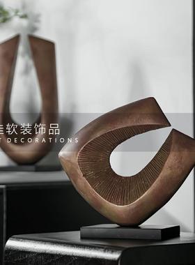 中古玄关雕塑艺术品家居样板房展厅酒店办公室酒柜抽象装饰摆件