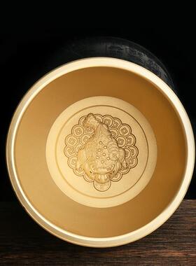 黄铜百福招财缸米缸精雕福字铜缸客厅茶桌工艺品摆件厂家