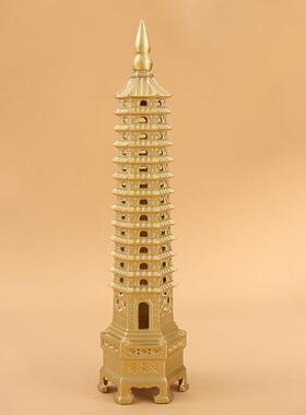 纯铜文昌塔摆件十三层30厘米黄铜13层全铜文昌塔摆件装饰