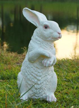 PBD户外仿真动树脂兔子摆件园林景观小物园品雕塑田园庭院花饰装