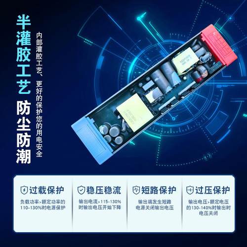 半灌胶静音变压器室内照明输入110v转12v24vled线型灯带开关电源 - 图0