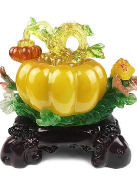 树脂仿玉财富丰收南瓜金蟾摆件创意家居客厅装饰开业送礼办公摆设