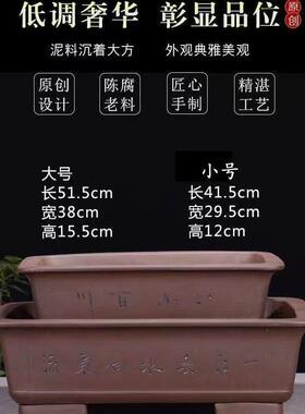 宜兴紫砂花盆精品盆长方马槽老桩丛林盆花卉绿植榕树室内新款促销