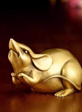 铜十二生肖摆件全套12鼠龙猴虎马狗兔羊猪牛蛇鸡三合客厅装饰品