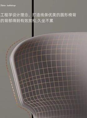 意式轻奢餐椅家用简约现代休闲设计师餐厅靠背椅极简北欧洽谈椅子