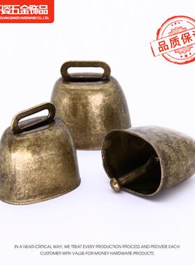 亚马逊热卖圣诞铃铛金属复古牛铃挂件宠物铃铛diy配件铁铃小包装