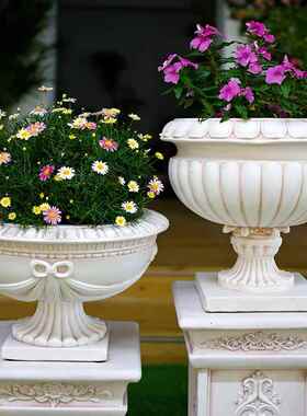 罗马柱装饰摆件欧式花园庭院子婚庆展示台石膏户外花盆花架底座