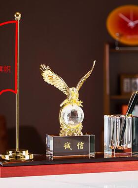 水晶筒bg-85办件公室男士纪念品艺术摆件老办公桌摆饰品商笔师务