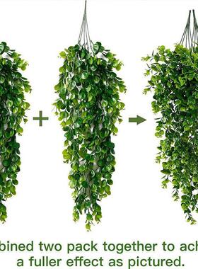 2PCS Artificial Hanging Plants Faux Eucalyptus Leaf Greenery