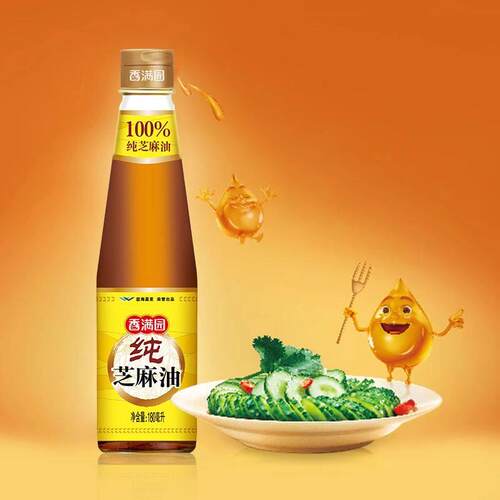 香满园纯芝麻油香油180ml*1瓶调味凉拌菜烹饪火锅凉拌菜调料油 - 图1