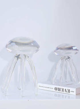 现代透明水母饰品 家居样板房售楼处直播间民宿别墅酒店软装摆件