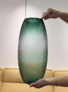 大号落地玻璃花瓶摆件客厅插花轻奢高级感明水养鲜花龙柳马醉木
